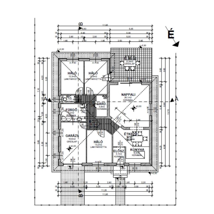 Ligno Home Kft. - Egyedi, könnyűszerkezetes épületek kivitelezése - lignohome.hu- Építés egyedi tervek alapján - földszint